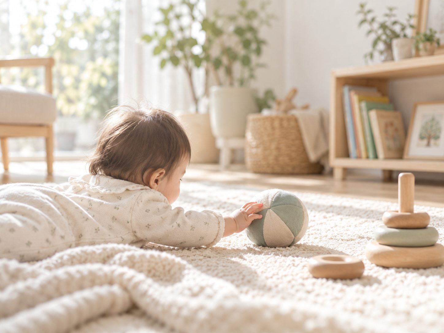 0歳の子どもが遊ぶ様子